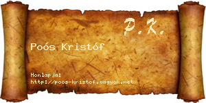 Poós Kristóf névjegykártya